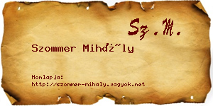 Szommer Mihály névjegykártya