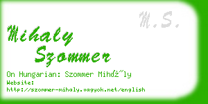 mihaly szommer business card